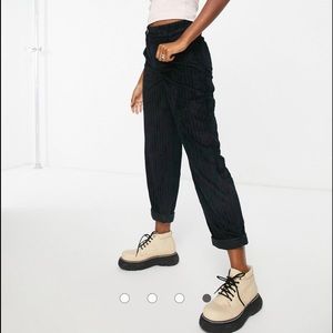 Topshop High waisted cord peg pleated pant